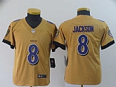 Youth Nike Ravens 8 Lamar Jackson Gold Inverted Legend Limited Jersey,baseball caps,new era cap wholesale,wholesale hats